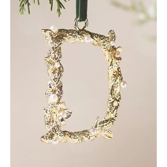 south jersey wedding vendor review Anthropologie Aurelia Gold Monogram Letter “D” Initial Ornament